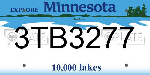 3TB3277 Minnesota License Plate