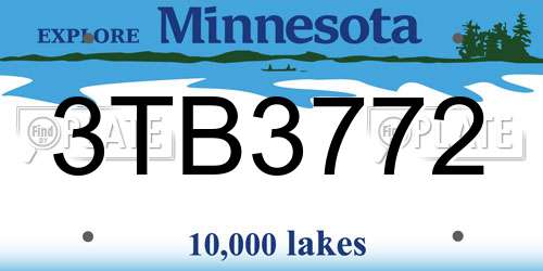 3TB3772 Minnesota License Plate