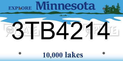 3TB4214 Minnesota License Plate