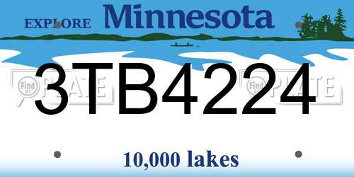3TB4224 Minnesota License Plate