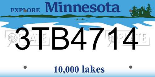 3TB4714 Minnesota License Plate