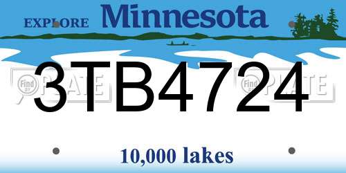 3TB4724 Minnesota License Plate
