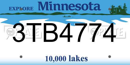 3TB4774 Minnesota License Plate