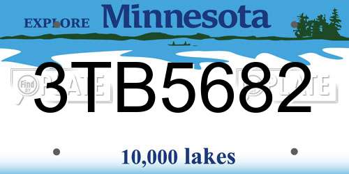 3TB5682 Minnesota License Plate
