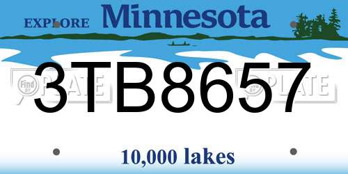 3TB8657 Minnesota License Plate
