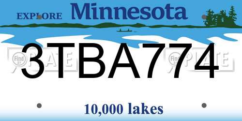 3TBA774 Minnesota License Plate