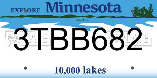 3TBB682 Minnesota License Plate