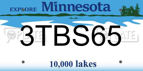 3TBS65 Minnesota License Plate
