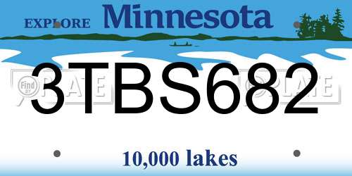 3TBS682 Minnesota License Plate
