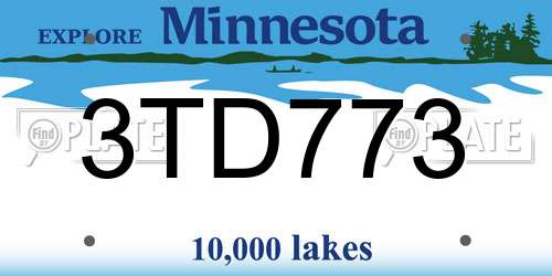 3TD773 Minnesota License Plate