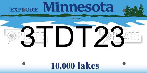 3TDT23 Minnesota License Plate
