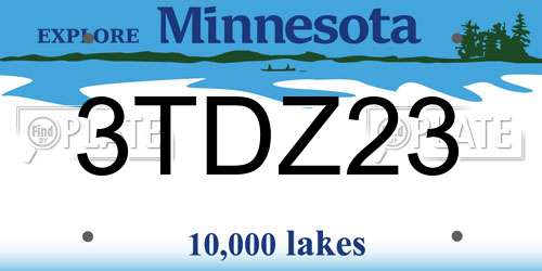 3TDZ23 Minnesota License Plate