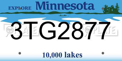 3TG2877 Minnesota License Plate