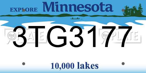 3TG3177 Minnesota License Plate