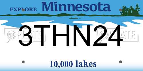 3THN24 Minnesota License Plate