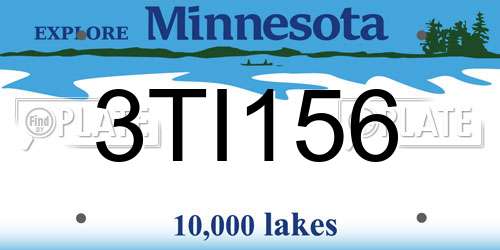 3TI156 Minnesota License Plate