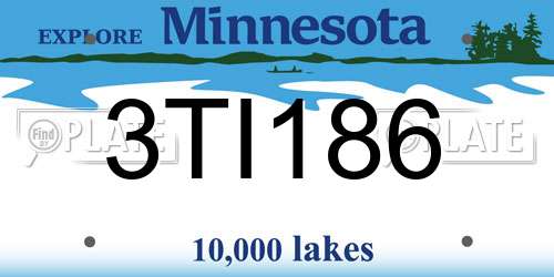 3TI186 Minnesota License Plate