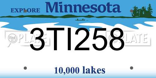 3TI258 Minnesota License Plate