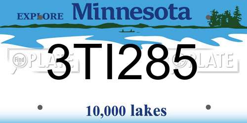3TI285 Minnesota License Plate