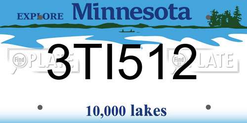 3TI512 Minnesota License Plate