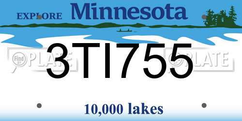 3TI755 Minnesota License Plate