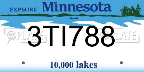 3TI788 Minnesota License Plate