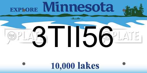 3TII56 Minnesota License Plate