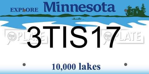 3TIS17 Minnesota License Plate