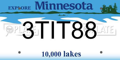3TIT88 Minnesota License Plate