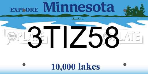 3TIZ58 Minnesota License Plate