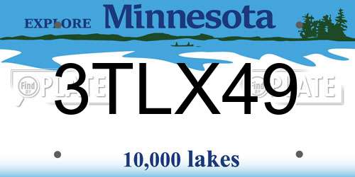 3TLX49 Minnesota License Plate