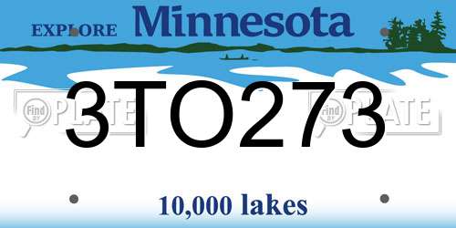 3TO273 Minnesota License Plate