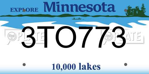 3TO773 Minnesota License Plate