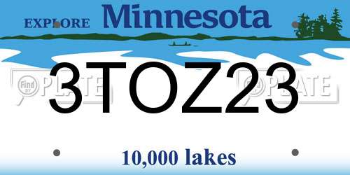 3TOZ23 Minnesota License Plate