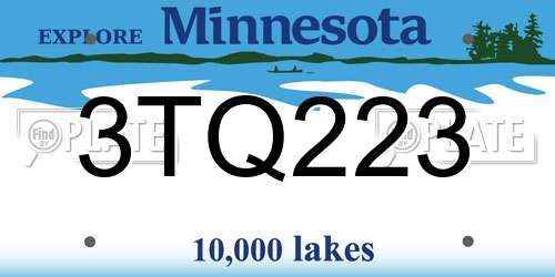 3TQ223 Minnesota License Plate