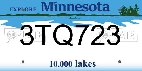 3TQ723 Minnesota License Plate