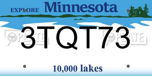 3TQT73 Minnesota License Plate