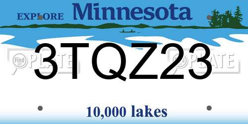 3TQZ23 Minnesota License Plate