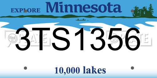 3TS1356 Minnesota License Plate