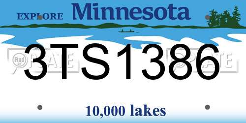 3TS1386 Minnesota License Plate
