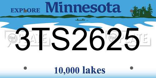 3TS2625 Minnesota License Plate