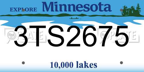 3TS2675 Minnesota License Plate
