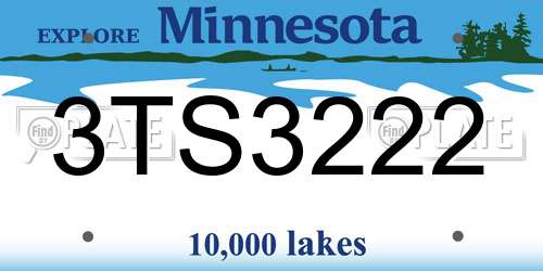 3TS3222 Minnesota License Plate