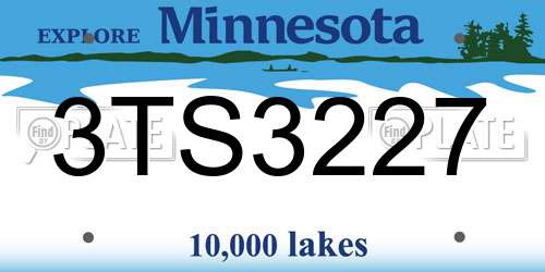 3TS3227 Minnesota License Plate