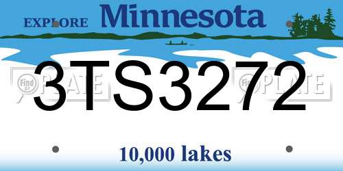 3TS3272 Minnesota License Plate
