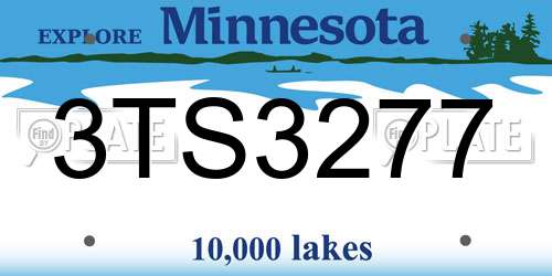 3TS3277 Minnesota License Plate