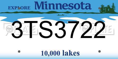 3TS3722 Minnesota License Plate