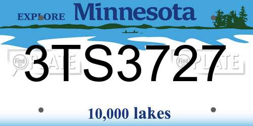 3TS3727 Minnesota License Plate