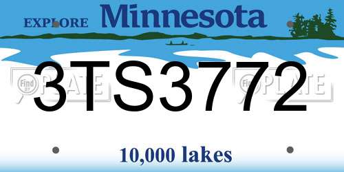 3TS3772 Minnesota License Plate