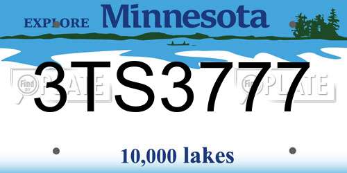 3TS3777 Minnesota License Plate